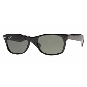 Ray Ban RB2132 New Wayfarer 901 58 Sunglasses Black Frame With Crystal Green Polarized Lens Size...
