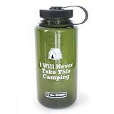 I WILL NEVER TAKE THIS CAMPING Water Bottle, 32oz -- From The Onion, Americas Finest News Source