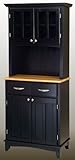 Natural Wood Top on Black Server and Two Door Hutch by Home Styles - Black  ....