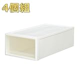 ストラ(stora) 押入れ収納引き出しM(高さ22)4個組 ホワイト STR-74M-4WH