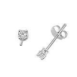 Search : 0.10 cttw 14K White Gold Round Diamond Stud Earrings