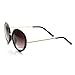 Womens Round Oversized Circle Sunglasses w/ Metal Arms