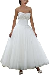 Strapless Corset   Waistline Tea Length Pleated Evening Dress 