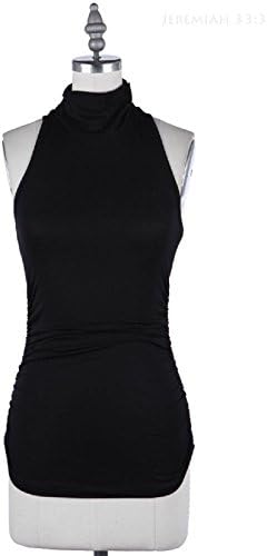CSG Mock Neck Ruched Sides Sleeveless Tank Top Casual Easy Wear Rayon Span S M L