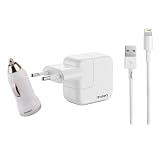 iProtect Premium 3in1 Zubeh�r SET mit 10W Power Adapter Netzteil / Charger + USB Datenkabel / Ladekabel / Connector + KFZ / LKW Adapter f�r iPad MINI, iPhone 5 G, iPod Touch 5G, iPod Nano 7G - mit neuem 8 Pin Anschluss - in WEISS / wei� / whitevon "iprotect"