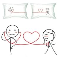 BoldLoft 'My Heart Beats for You' Couple Pillowcases-ideal Anniversary Gifts, Birthday Gifts, Wedding Gifts, Valentine Gifts, Romantic Gifts for HIM or HER