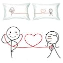 BoldLoft "My Heart Beats for You" Couple Pillowcases-Ideal Anniversary Gifts, Birthday Gifts, Wedding Gifts, Valentine Gifts, Romantic Gifts for HIM or HER