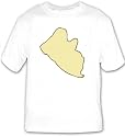 T-shirt with Africa, map, Liberia, outline, area, geograpy, region, land