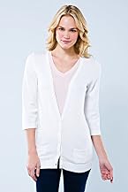 3/4 Sleeve Cotton Cashmere Button Front Cardigan Sweater