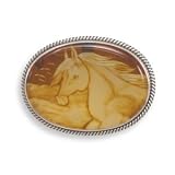 Hand Carved Amber Horse Pin/Pendant