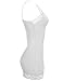 Luna Flower Women's Cami Lace Tank Tops - with Spaghetti Straps - Plus White Small (GTEW180)