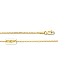 14K Yellow Gold Round Wheat Chain (Width 1.2mm)