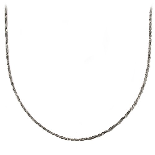 Sterling Silver 2mm Singapore Chain Necklace, 20"