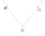 18kt Gold Over Sterling Silver Cable Chain Anklet W/ Flower Drops 9in