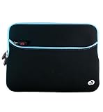 (10" Black Blue Trim) Universal Laptop Notebook Sleeve Carying Case - Compatible with Laptop and Portable DVD: Compatible With Laptop 12" 13" 15" 17" 14" and Compatible With Portable DVD 8" (10", Black-Blue Trim)