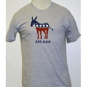 Ass Man Mens Grey Democratic Political Vintage T-shirt