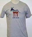 Ass Man Mens Grey Democratic Political Vintage T-shirt