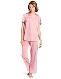 Vanity Fair Women's Colortura Short Sleeve Pajama, Rose Dusk, Small