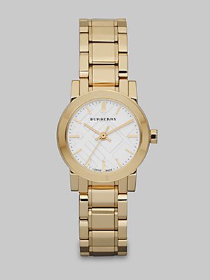 Burberry Heritage Swiss Analog Gold Plated Stainless Steel Womens Watch BU9203