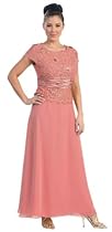 Hot Sale Mother of the Bride Formal Evening Dress #571 (4XL, Dusty Rose)