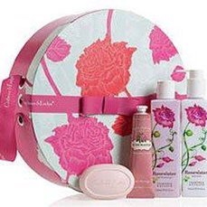 Crabtree & Evelyn Rosewater Hat Box Gift (4pc - Triple-Milled Bar Soap 85g - Ultra-Moisturising Hand Therapy 50g - Body Lotion 