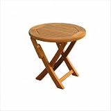 Balau Wood 19 Round Folding Patio Table