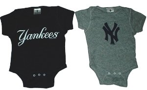 MLB Newborn Baby Creeper Home and Away Sets Made In The USA (0-6 Months, New York Yankees)