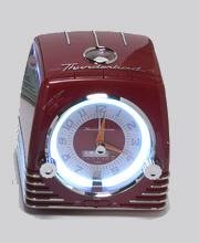 Ford Thunderbird Retro Neon Alarm Clock Radio with CD Player - Red