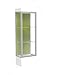 Edge Series Floor Display Case Base Color: Frosty White, Frame Color: Satin, Case Backing: Pale Green