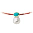 14K Yellow Gold Paspaley South Sea Cultured Pearl and Turquoise Pendant - 12.00mm
