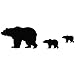 North Pole Bear Family - Animal Decal [60cm Silver] Vinyl Removable Decorative Sticker