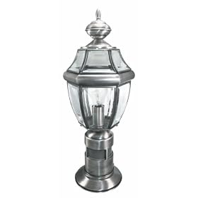 Heath/Zenith SL-4370-SA 360-Degree Motion-Activated Decorative Post Light, Antique Silver