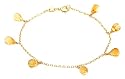 14k Yellow Gold, November Birthstone, Citrine Briolette Bracelet, 7.25"
