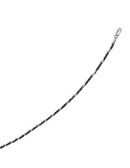 BRI Jewelry Sterling Silver Black And White Sparkle Chain - Made in Italy - Nickel Free - 3.4mm