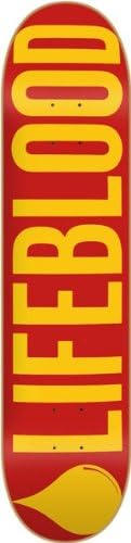 Lifeblood Logo 8.25 Red/Yellow Skateboard Deck
