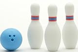 Miniature Bowling Eraser Set (3 bowling pins and 1 Ball) by Iwako Japan