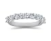 1.35 Prong Set 9 Stone Diamond Wedding Band in 14K White Gold