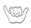 Tropi-Cals - Shaka Hands Loose Chrome Emblem Decal
