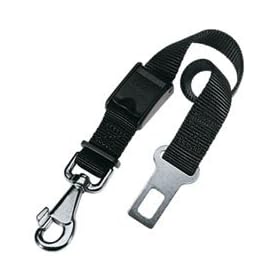 Dog Seat Belt Clip For Car - Lead Restraint Harness *Black*