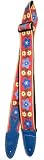 Jodi Head Red/Blue Floral Woven Jaquard Pattern with Buckle Guitar Strap