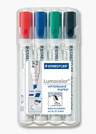 Lumocolor Whiteboard Marker Chisel Tip Set of 4