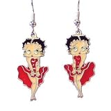 Betty Boop Dangle Earrings - Betty in Red Dress - Dangle Earrings