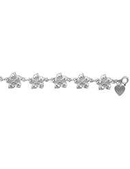 Sterling Silver Plumeria Flower Charm Bracelet
