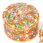 Piearth ピアース ジュエリーボックス クリスタル 宝石箱 フラワー NO14 レッド 14-2 RD