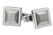 Square Titanium Cuff Links w/ Satin Finished Center