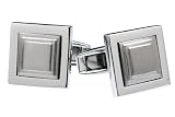 Square Titanium Cuff Links w/ Satin Finished Center
