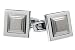 Square Titanium Cuff Links w/ Satin Finished Center