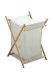 Premier Housewares Canvas Bag Laundry Hamper with Wooden Frame