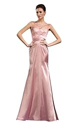 Cap Sleeves Lace Jeweled Mermaid Evening Dress  with a Brush/Sweep Train 