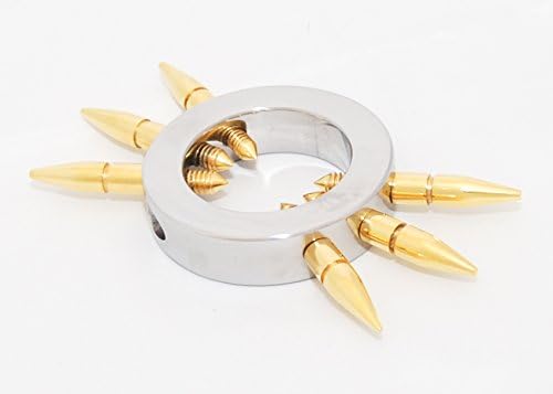 Redlight Sex Toys (Tm) Surgical Grade Stainless Steel Ball Stretcher with Golden Spikes